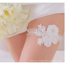 Elegante Braut sexy Strumpfband Frauen Bein Strumpfband für Hochzeit Mädchen weißen Satin Strumpfband